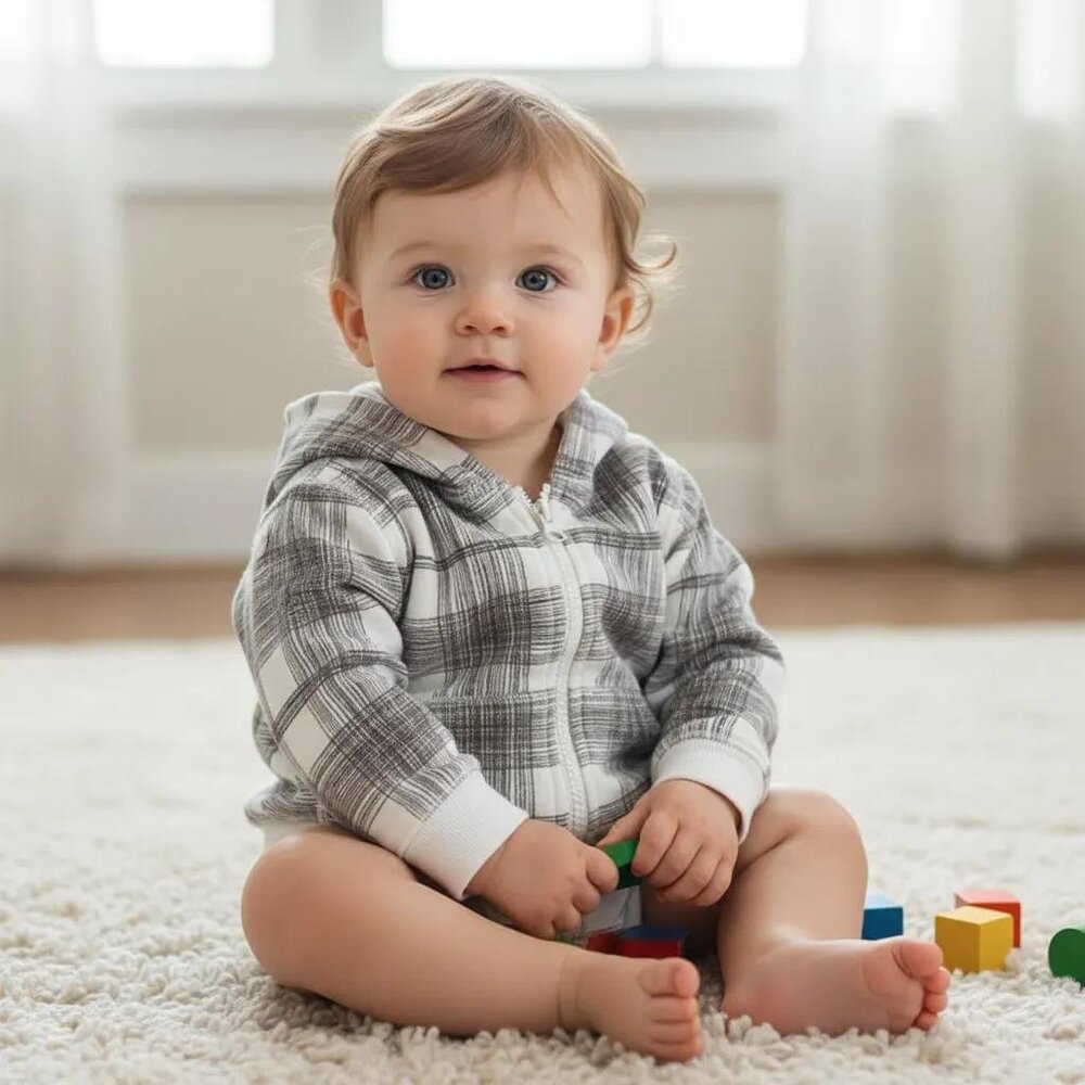 1989 Place Plaid Zip-Up Hoodie size 3-6 Months